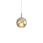 Elsa 25cm Assembly Pendant (WITHOUT PLATE) With Round Shade, 1 Light E27, Bronze Glass With Frosted Inner Cone