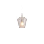 Elsa 22.5cm Assembly Pendant (WITHOUT PLATE) With Inverted Bell Shade, 1 Light E27, Clear Glass With Frosted Inner Cone