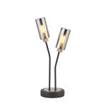 Vico Table Lamp, 2 Light G9, Anthracite/Satin Nickel/Smoked Glass