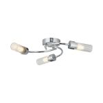 Gabini 46.5cm Flush Ceiling, 3 Light G9, IP44, Polished Chrome/Clear Glass