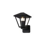Luqi Upward Wall Lamp, 1 x E27, IP44, Black/Clear Glass, 2yrs Warranty