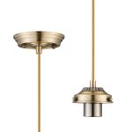 Mia 12cm Pendant Light (FRAME ONLY) 1.5m, 1 x E27, Antique Brass / Golden Brown Braided Cable