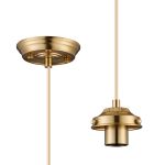 Mia 12cm Pendant Light (FRAME ONLY) 1.5m, 1 x E27, Brass / Pale Gold Twisted Cable