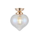 Mia 23cm Flush Fitting With Flower Bud Shade 1 x E27, French Gold/Iantipastiscent Faded