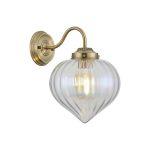 Mia Wall Light With Flower Bud Shade 1 x E27, Antique Brass/Iantipastiscent Faded