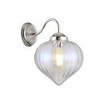 Mia Wall Light With Flower Bud Shade 1 x E27, Polished Nickel/Iantipastiscent Faded