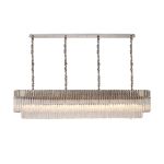 Vita 200 x 40cm Linear Pendant, 10 Light E14, Polished Nickel/Clear Sculpted Glass, Item Weight: 53kg