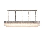 Vita 250 x 40cm Linear Pendant, 13 Light E14, Polished Nickel/Clear Sculpted Glass, Item Weight: 67kg