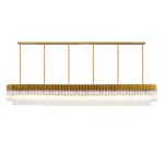 Vita 300 x 40cm Linear Pendant, 16 Light E14, Brass/Clear Sculpted Glass, Item Weight: 80kg