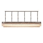 Vita 300 x 40cm Linear Pendant, 16 Light E14, Polished Nickel/Clear Sculpted Glass, Item Weight: 80kg