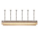 Vita 300 x 40cm Linear Pendant With Bell Cup, 16 Light E14, Polished Nickel/Cognac Sculpted Glass, Item Weight: 73kg