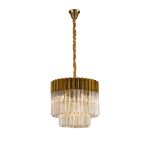 Vita 45cm Pendant Round 5 Light E14, Brass/Cognac Sculpted Glass