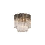 Vita 45cm Flush Ceiling Round 5 Light E14, Polished Nickel/Clear Sculpted Glass