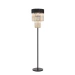 Vita 35 x 168cm Floor Lamp 5 Light E14, Matt Black/Cognac Sculpted Glass Item Weight: 16.5kg