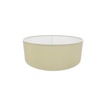 Serena Round Cylinder, 450 x 150mm Faux Silk Fabric Shade, Ivory Pearl/White Laminate