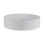 Serena Round Cylinder, 600 x 150mm Faux Silk Fabric Shade, White