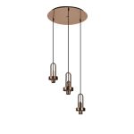 Urasawa 45cm 2m Round 3 Light Pendant, (FRAME ONLY), 3 x E27, Copper / Matt Black