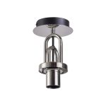 Urasawa 12cm Flush Ceiling Light, (FRAME ONLY), 1 x E27, Polished Nickel