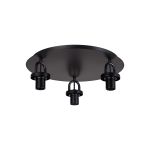 Urasawa 45cm Light Flush Ceiling Light, (FRAME ONLY), 3 x E27, Matt Black