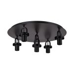 Urasawa 55cm Light Flush Ceiling Light, (FRAME ONLY), 5 x E27, Matt Black