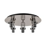 Urasawa 55cm Light Flush Ceiling Light, (FRAME ONLY), 5 x E27, Polished Nickel