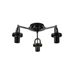 Urasawa 44.5cm Semi Flush Ceiling Light, (FRAME ONLY), 3 x E27, Black Chrome