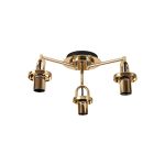 Urasawa 44.5cm Semi Flush Ceiling Light, (FRAME ONLY), 3 x E27, French Gold