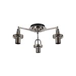 Urasawa 44.5cm Semi Flush Ceiling Light, (FRAME ONLY), 3 x E27, Polished Nickel