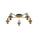 Urasawa 64.5cm Semi Flush Ceiling Light, (FRAME ONLY), 5 x E27, Brass Gold