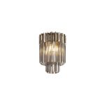 Brewer 30cm Flush Ceiling Round 3 Light E14, Polished Nickel / Smoke Sculpted Glass