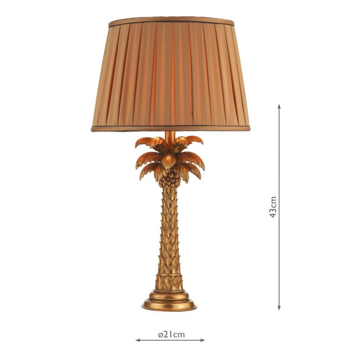 Gold palm online table lamp